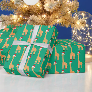 Papier Cadeau Girafe de Noël