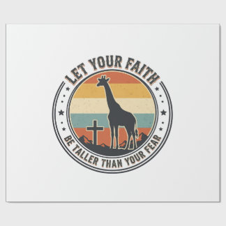 Papier Cadeau Girafe Foi Chrétienne Inspirante Rétro Coucher de