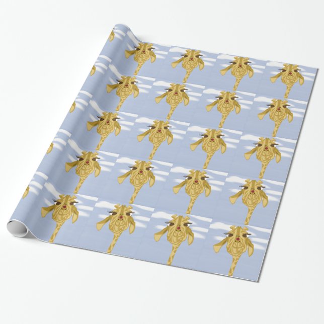 Papier Cadeau Girafe Mignonne Et Colorée (Déroulé)