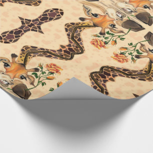 Papier Cadeau Girafe romantique - Monsieur - Drôle