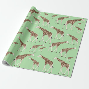 Papier Cadeau Giraffe Jungle Safari animal