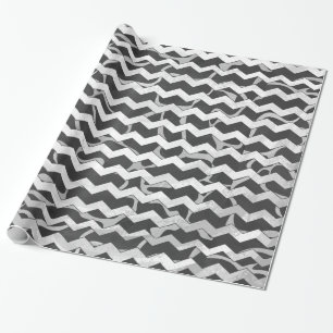 Papier Cadeau Giraffe Noir, Chevron gris clair