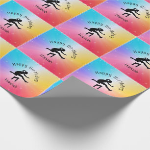 Papier Cadeau Girls Track & Field Rainbow Stars