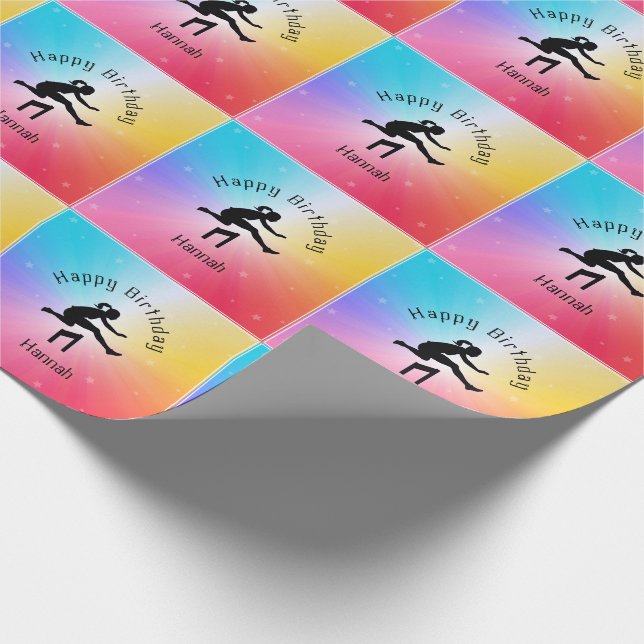 Papier Cadeau Girls Track & Field Rainbow Stars (Coin)