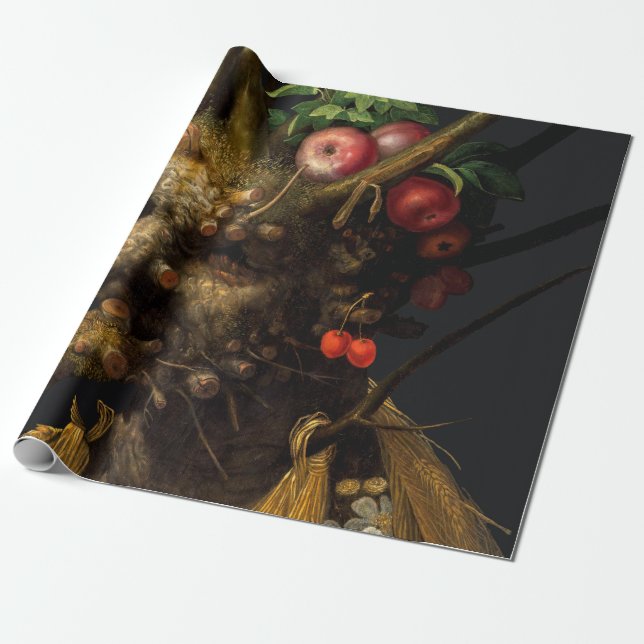 Papier Cadeau Giuseppe Arcimboldo - Quatre saisons en une tête (Déroulé)