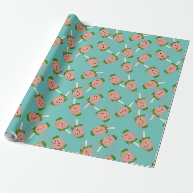 Papier Cadeau Glace à la pastèque Tie Dye (Déroulé)
