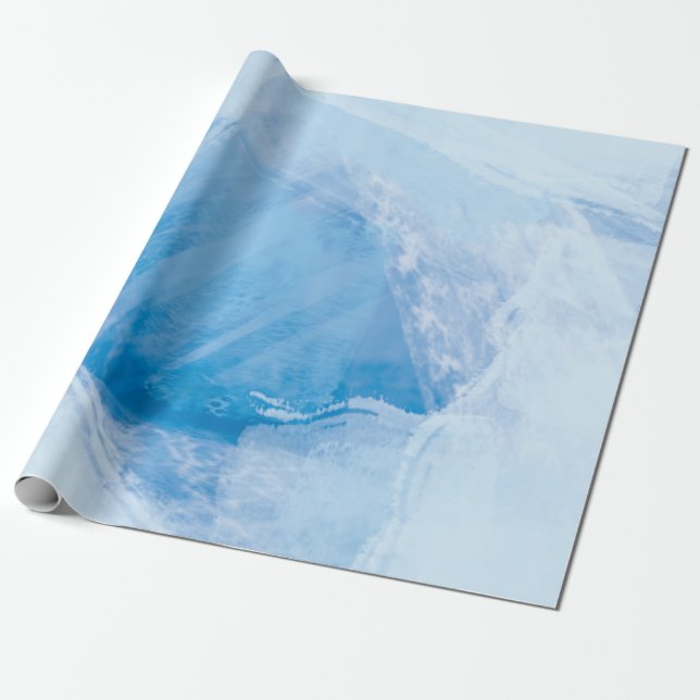Papier Cadeau glace bleue abstraite (Déroulé)