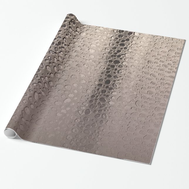 Papier Cadeau Glam Abstrait moderne Silver Rose Blush Rose or (Déroulé)