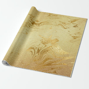 Papier Cadeau Glam brillant de marbre doré