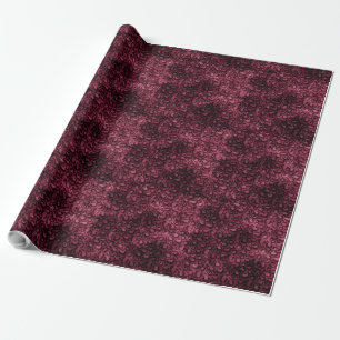 Papier Cadeau Glam Burgundy Empreinte de léopard
