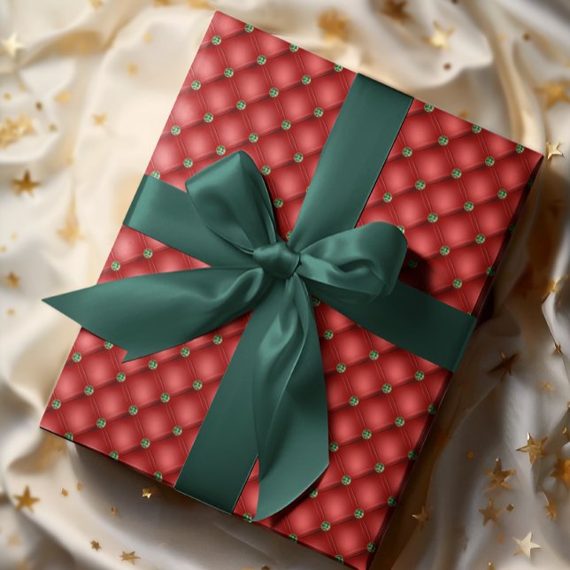 Papier Cadeau Glam de Noël rouge à carreaux (Créateur téléchargé)