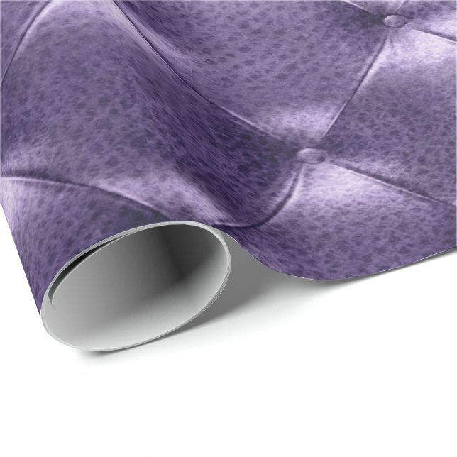 Papier Cadeau Glam Plum violet Luxe en cuir Tufé opulent VIP (Coin rond)
