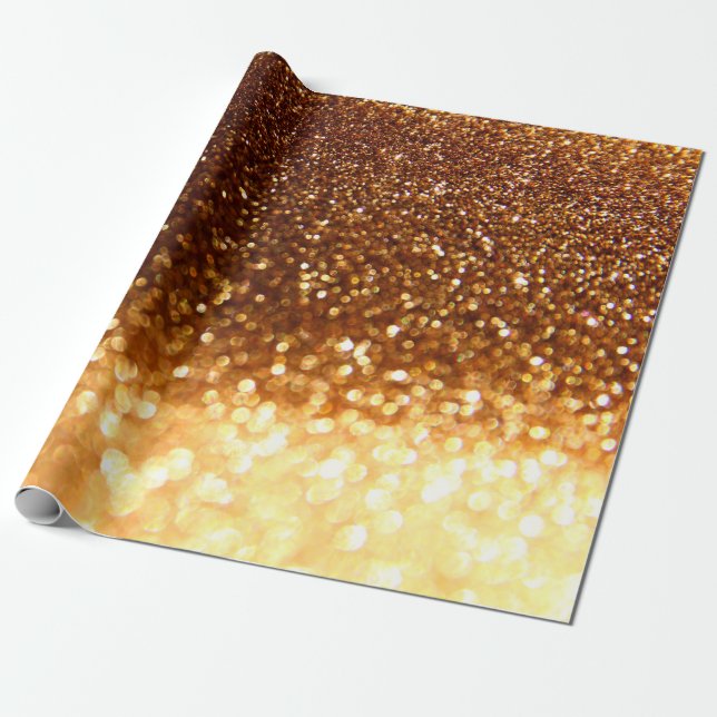 Papier Cadeau Glitter golden lights (Déroulé)
