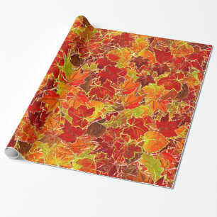 Papier Cadeau Glittery Fall Maple Feuilles