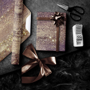 Papier Cadeau Glitzy Foil   Bronze Taupe Faux Parties scintillan