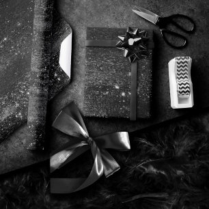 Papier Cadeau Glitzy Foil   Platine Argent Faux Chrome Shimmer