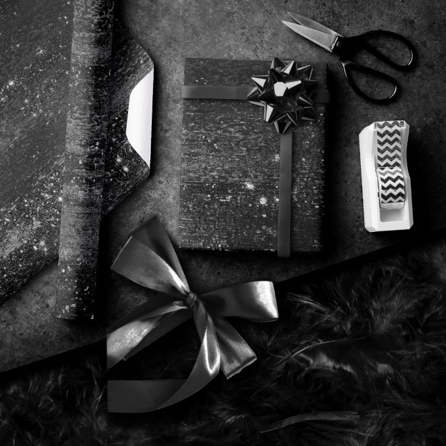 Papier Cadeau Glitzy Foil | Platine Argent Faux Chrome Shimmer (Créateur téléchargé)