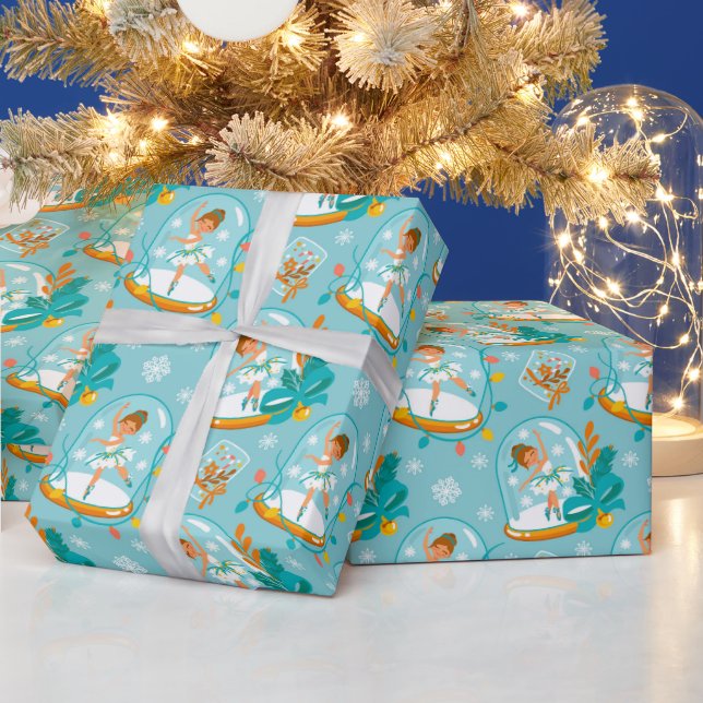 Papier Cadeau Globe des neiges de Noël Ballerina (Vacances)