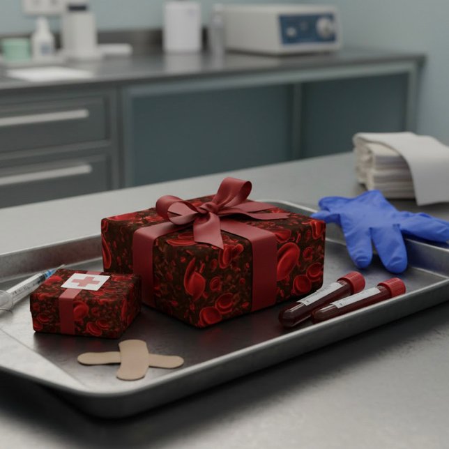 Papier Cadeau Globules Rouges Microscopiques (Créateur téléchargé)