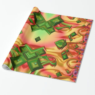 Papier Cadeau GLOSSY ~ Fractal multicolore ~ Enveloppement de No