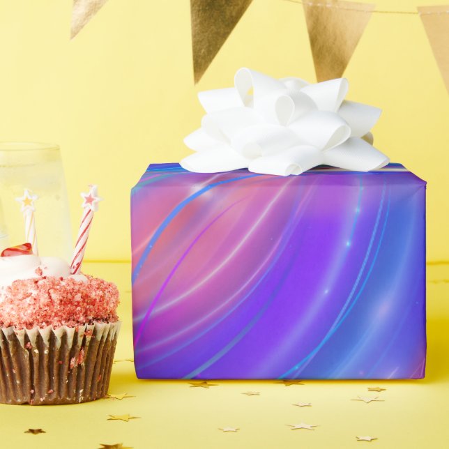 Papier Cadeau Glow Stripes Vibrant & Dynamic (Fête d'anniversaire)