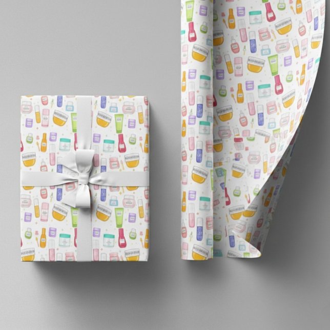 Papier Cadeau Glow Up Skincare Gift Wrapping Paper Roll (Créateur téléchargé)