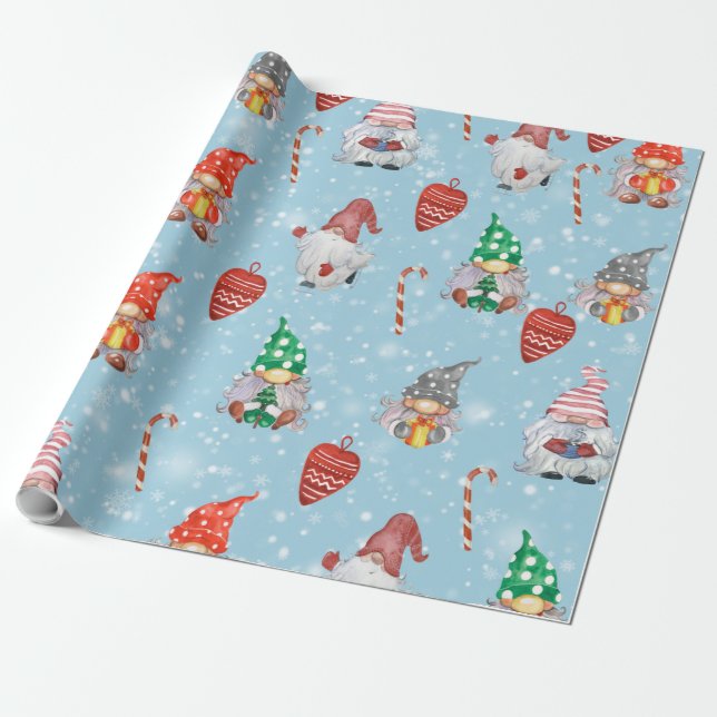 Papier Cadeau Gnome Coeurs & Sucre de canne Noël (Déroulé)