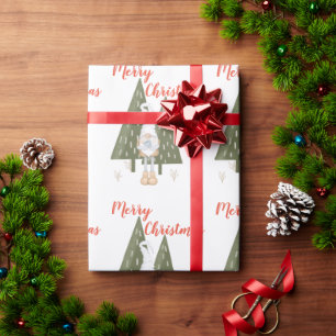 Papier Cadeau Gnome de Noël fantaisiste Joyeux Noël