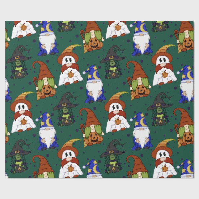 Papier cadeau Gnome-o-Ween (grand) (Couture)