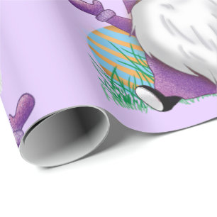 Papier Cadeau Gnome pourpre de Pâques  