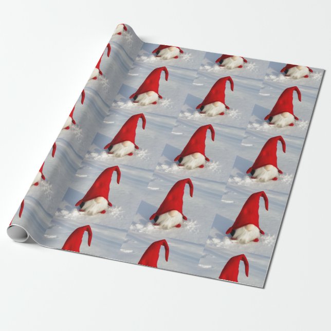 Papier Cadeau Gnome scandinave de Noël (Déroulé)
