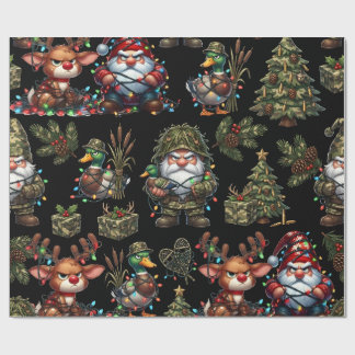 Papier Cadeau Gnomes camouflés pour la chasse au canard