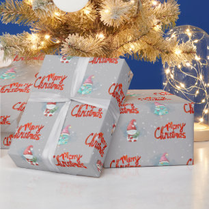 Papier Cadeau Gnomes, Cerfs et Snowmen en Snowflakes