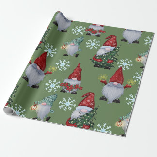 Papier Cadeau Gnomes de neige de Noël