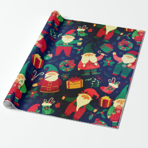 Papier Cadeau Gnomes de Noël