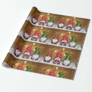Papier Cadeau Gnomes Joyeux Noël