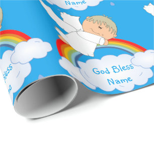 Papier Cadeau Godson Godchild bébé garçon douche cadeau personna