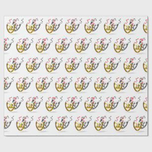 Papier Cadeau Gold argent tragédie comédie masques de théâtre