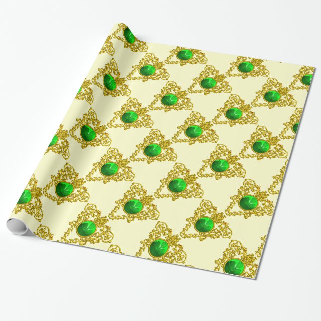 Papier Cadeau GOLD CELTIC HEART Saint Patrick's Day (Déroulé)