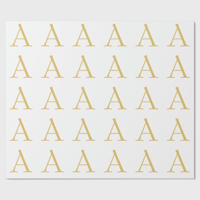 Papier Cadeau Gold Color Monogram Professional Custom (Plat)