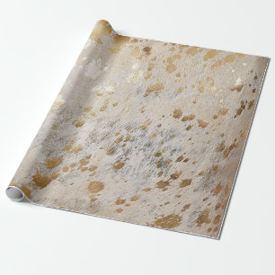 Papier Cadeau Gold Cowhide Print Metallic wrapping paper