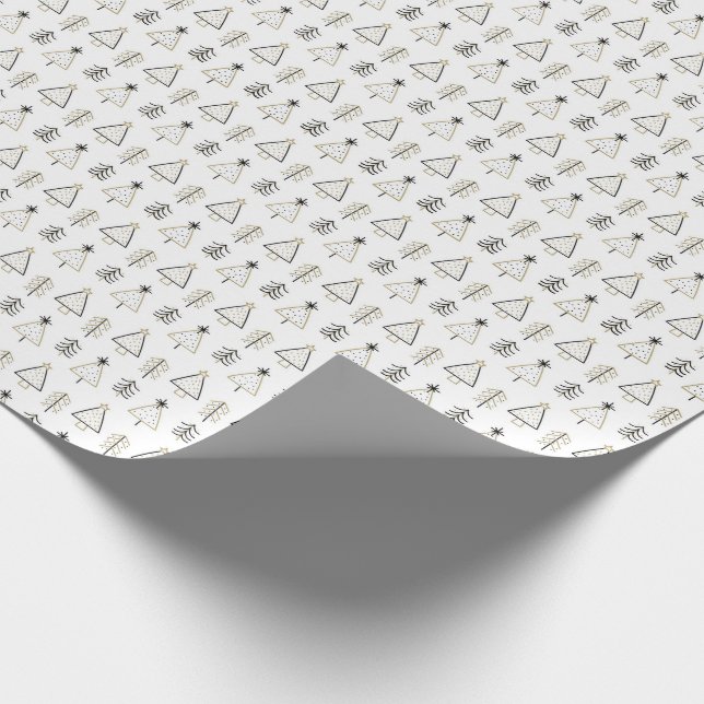 Papier Cadeau Gold et Noir Nordique tendance (Coin)