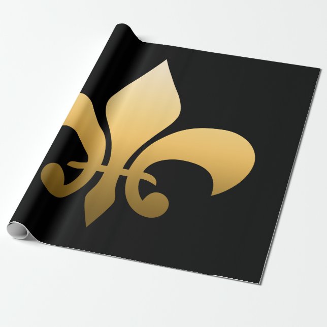 Papier Cadeau Gold Fleur de Lis (Déroulé)
