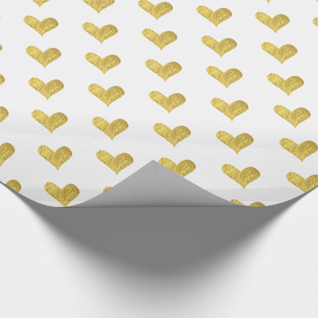 Papier Cadeau Gold Foil Heart (Coin)