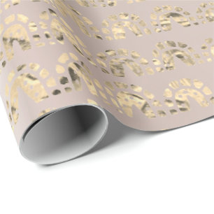 Papier Cadeau Gold Foxier Oriental Indian Metallic Pearly Blush
