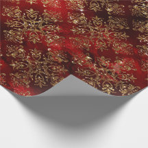 Gold Holiday Sparkle Damask Elegant