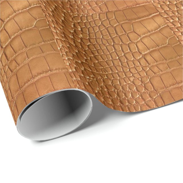 Papier Cadeau Gold leather texture luxury  (Coin rond)