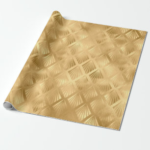 Papier Cadeau Gold Metallic Abstrait Élégant cadeau moderne