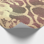 Papier Cadeau Gold Metallic Sepia Luxe Floral Dentelle Bourgogne<br><div class="desc">Délicat Chic Pantone Parfum PaleteK</div>