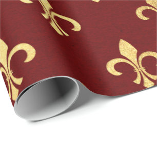 Papier Cadeau Gold Royal Fior De Lise Heraldique Bourgogne